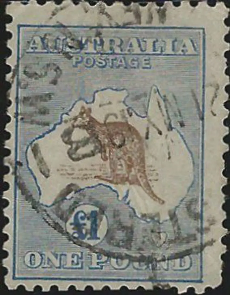 1915-28 3rd wmk £1 chocolate & dull blue with ... Image 1++