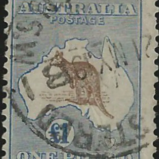 1915-28 3rd wmk £1 chocolate & dull blue with ...