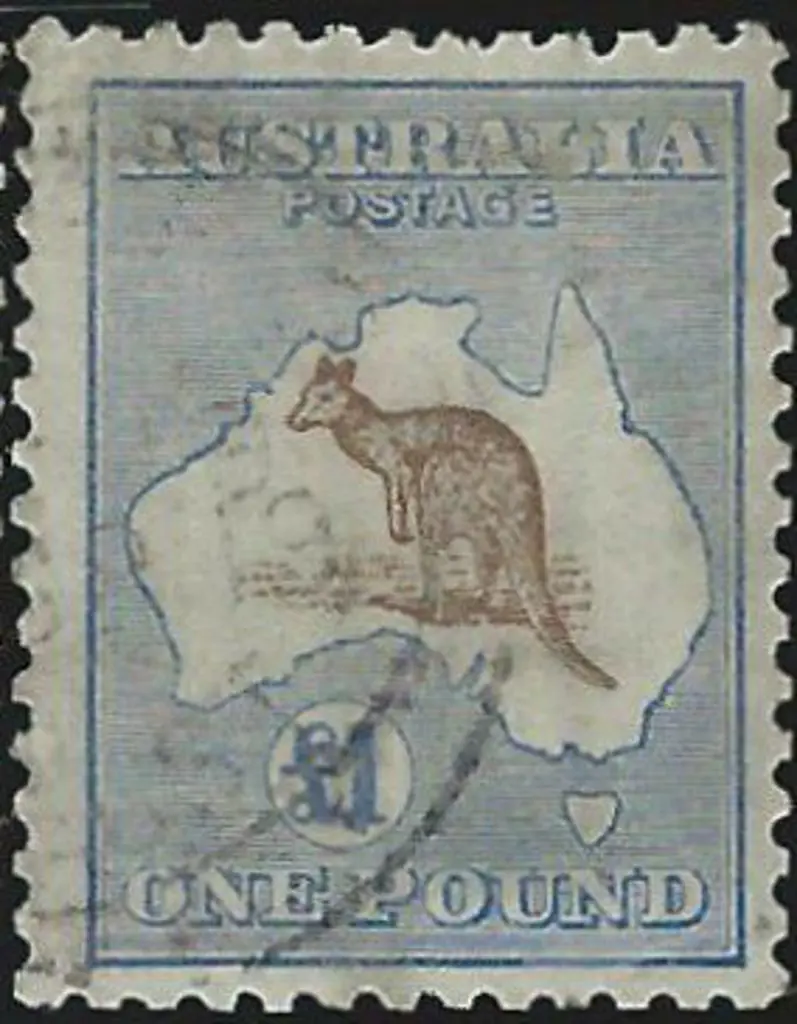 1915-28 3rd wmk £1 chocolate & dull blue with ... Image 1++