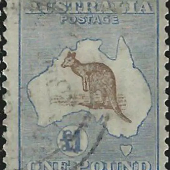 1915-28 3rd wmk £1 chocolate & dull blue with ...