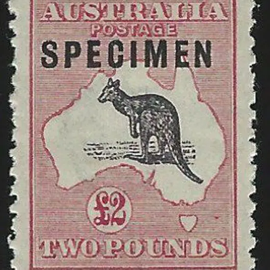 1915-28 3rd wmk £2 purple black & rose ovptd ...