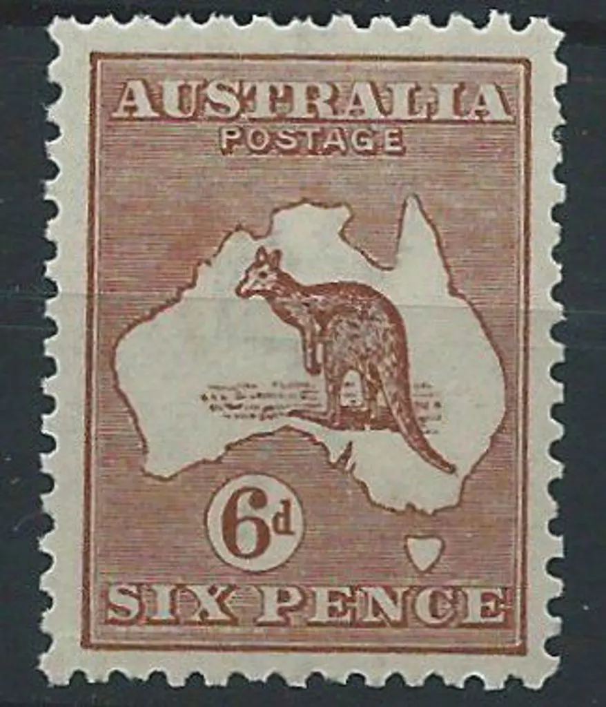 1923-24 New colours 6d chestnut. Couple of ... Image 1++