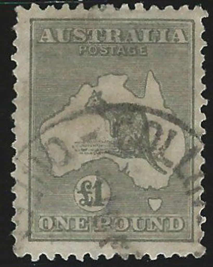 1923-24 New colours £1 grey F/U with cds. Mildly ... Image 1++