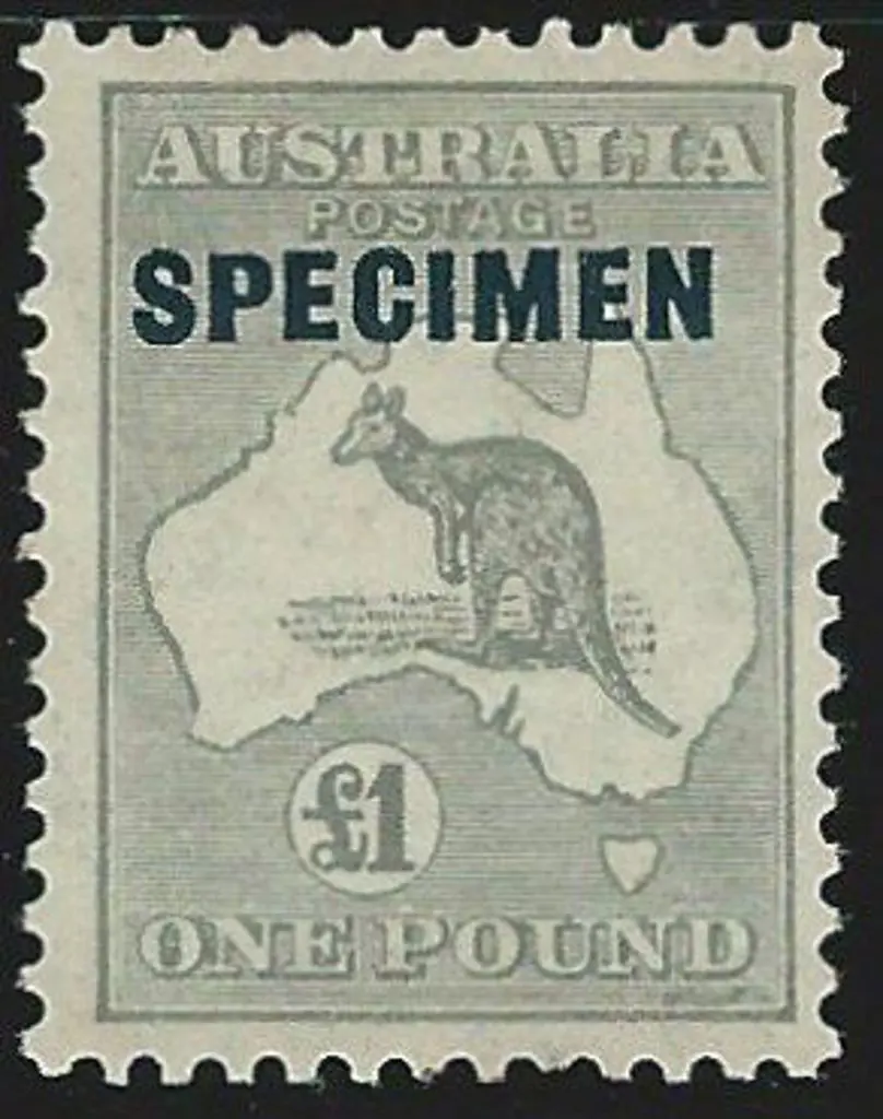 1923-24 New colours £1 grey SPECIMEN ovpt type D ... Image 1++