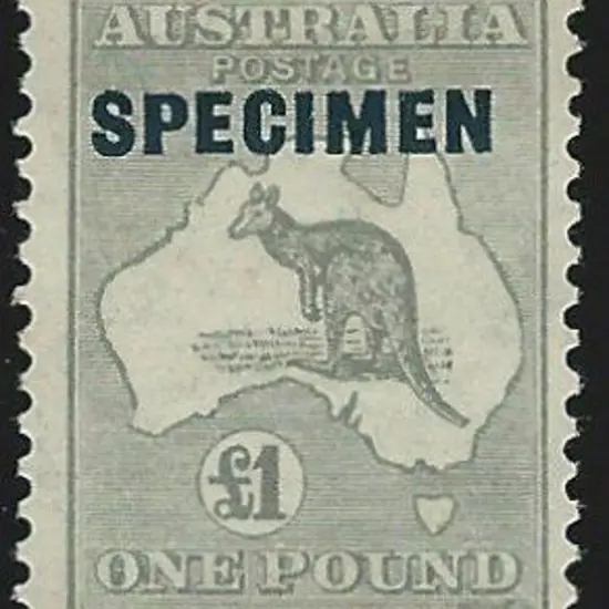1923-24 New colours £1 grey SPECIMEN ovpt type D ...
