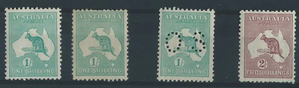 1929-30 Smult 1/- emerald & blue green shades MLH ... Image 1++
