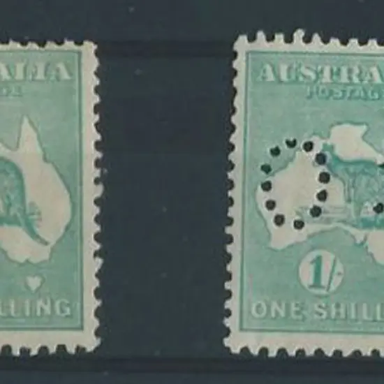 1929-30 Smult 1/- emerald & blue green shades MLH ...