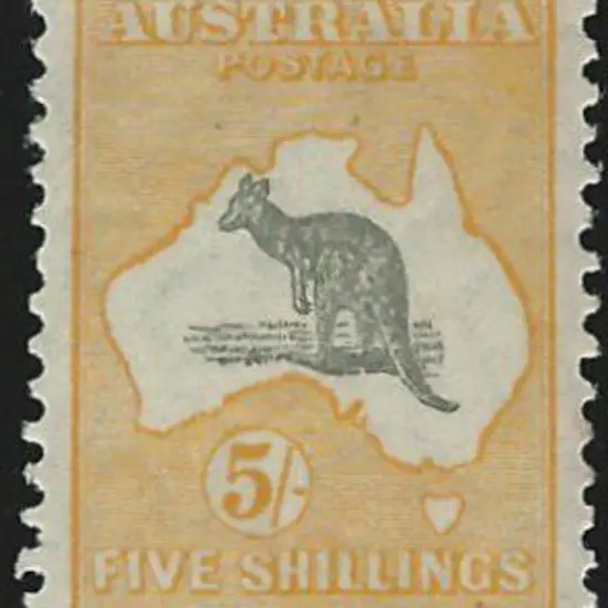 1929-30 Smult 5/- grey & yellow-orange. MLH with ...