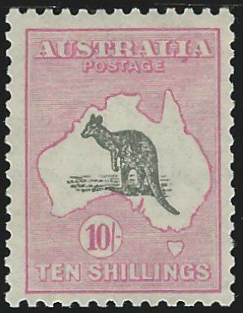 1929-30 Smult 10/- grey & pale pink. MLH & ... Image 1++