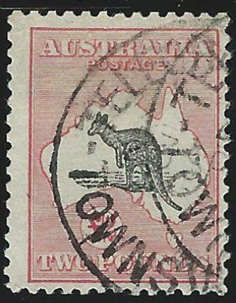 1929-30 Smult £2 black & rose with doubly struck ... Image 1++