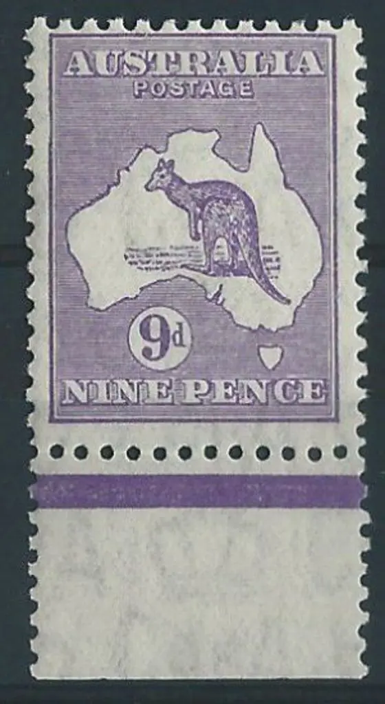 1931-47 CofA 9d violet Die IIB bottom marginal ... Image 1++