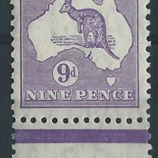 1931-47 CofA 9d violet Die IIB bottom marginal ...