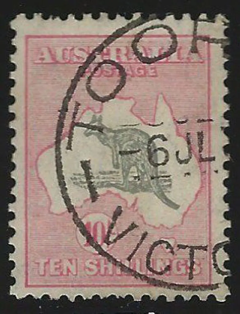 1931-47 CofA 10/- grey & pink well centred with ... Image 1++