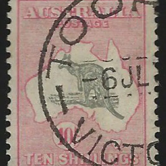 1931-47 CofA 10/- grey & pink well centred with ...