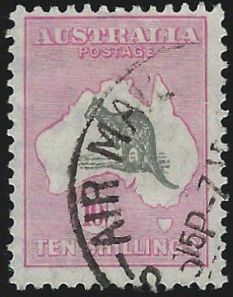 1931-47 CofA 10/- grey & pink with bold AIR MAIL ... Image 1++