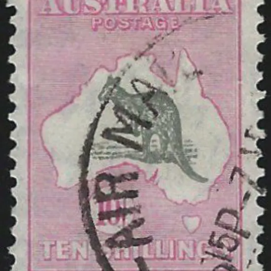 1931-47 CofA 10/- grey & pink with bold AIR MAIL ...