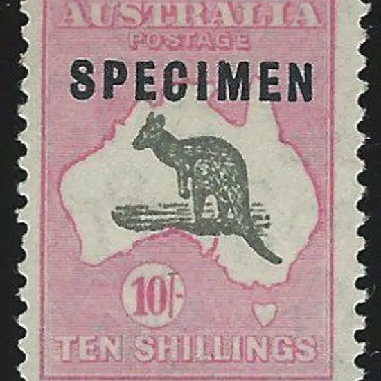 1931-47 CofA 10/- grey & pink ovptd "SPECIMEN" ...