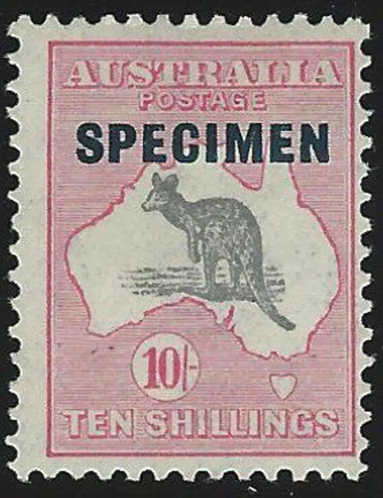 1931-47 CofA 10/- grey & pink overprinted SPECIMEN ... Image 1++