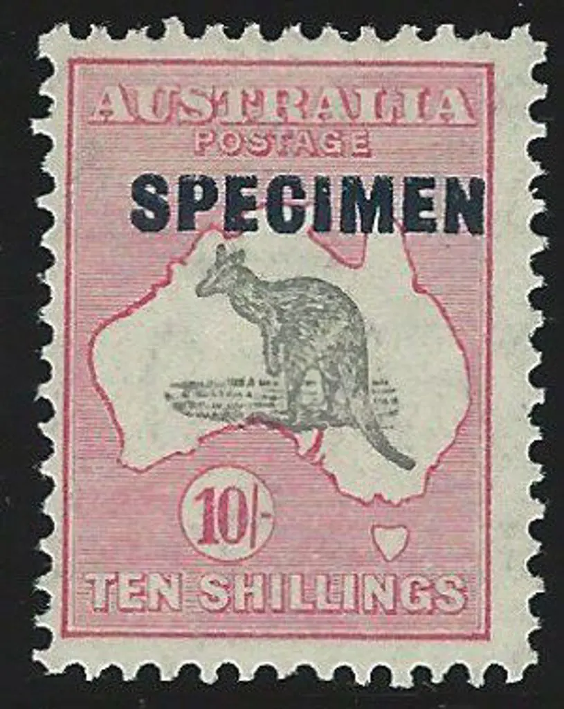 1931-47 CofA 10/- grey & pink SPECIMEN ovpt type D ... Image 1++
