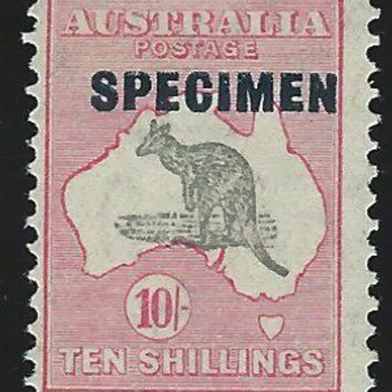 1931-47 CofA 10/- grey & pink SPECIMEN ovpt type D ...