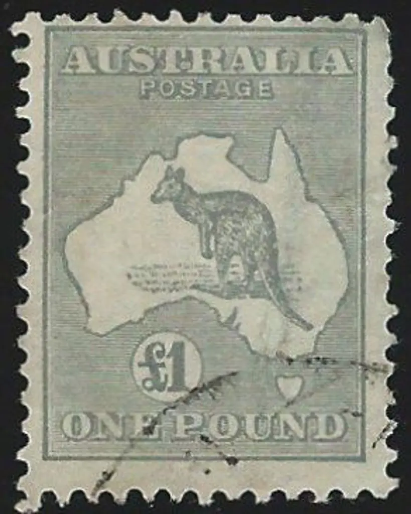 1931-47 CofA £1 grey. Centred high & short perf at ... Image 1++