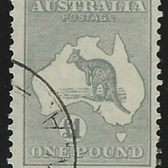 1931-47 CofA £1 grey with corner cds. Reasonably ...