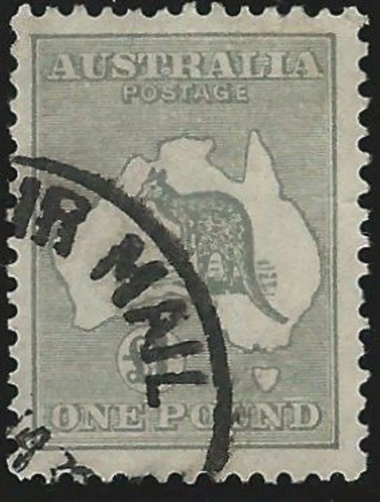 1931-47 CofA £1 grey with bold AIR MAIL cds. Well ... Image 1++