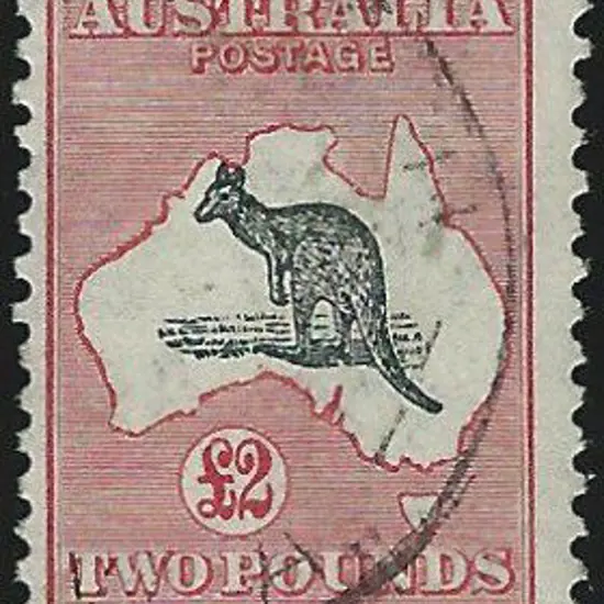 1931-47 CofA £2 black & rose with light indistinct ...