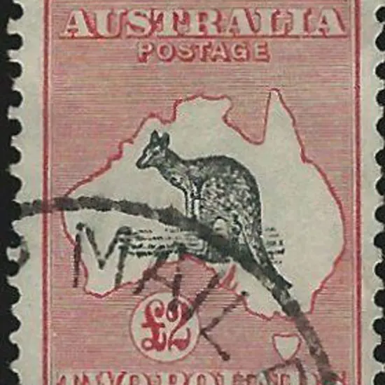 1931-47 CofA £2 grey black & rose-crimson used ...