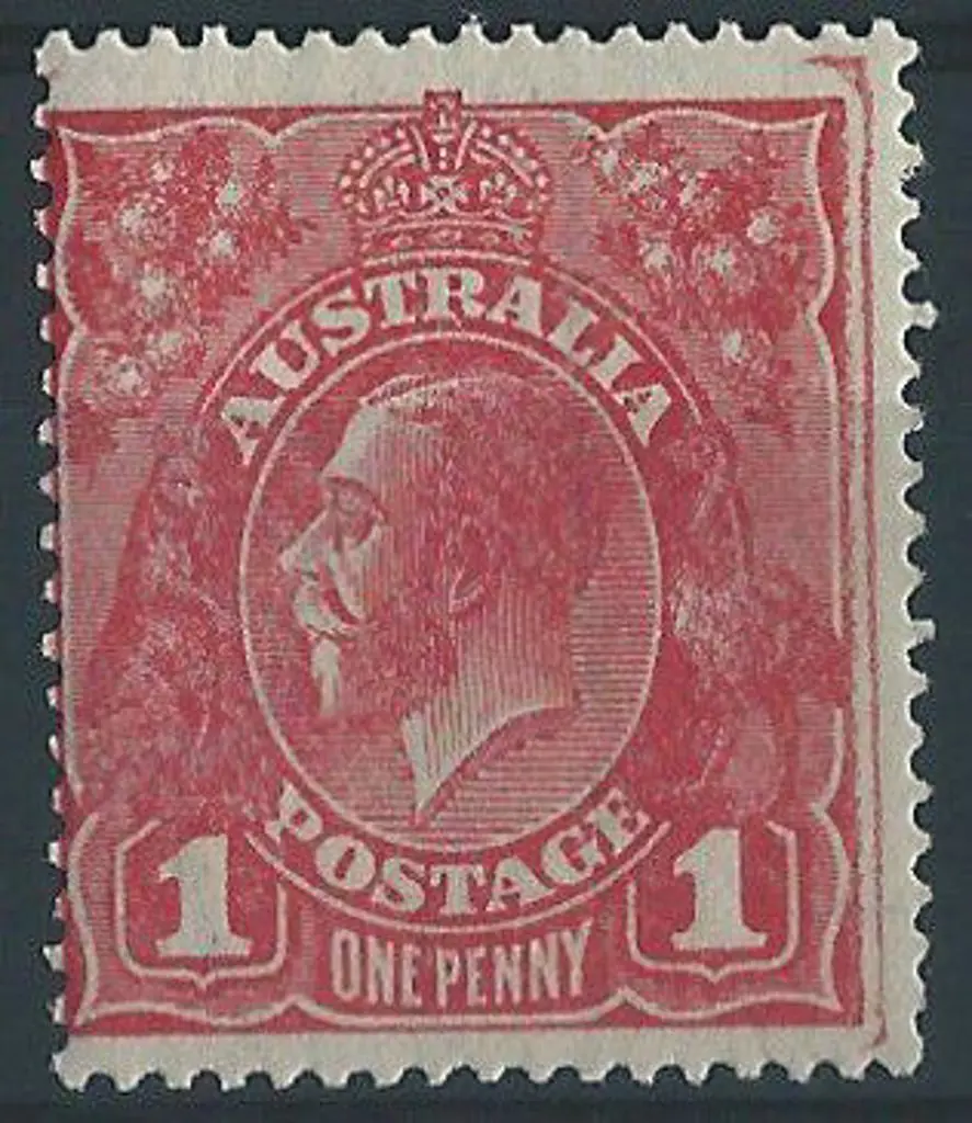 1914-20 Single wmk 1d rose carmine with clear ... Image 1++