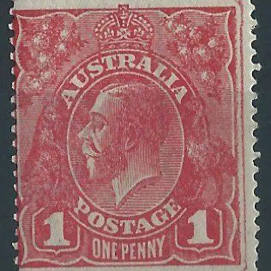 1914-20 Single wmk 1d rose carmine with clear ...