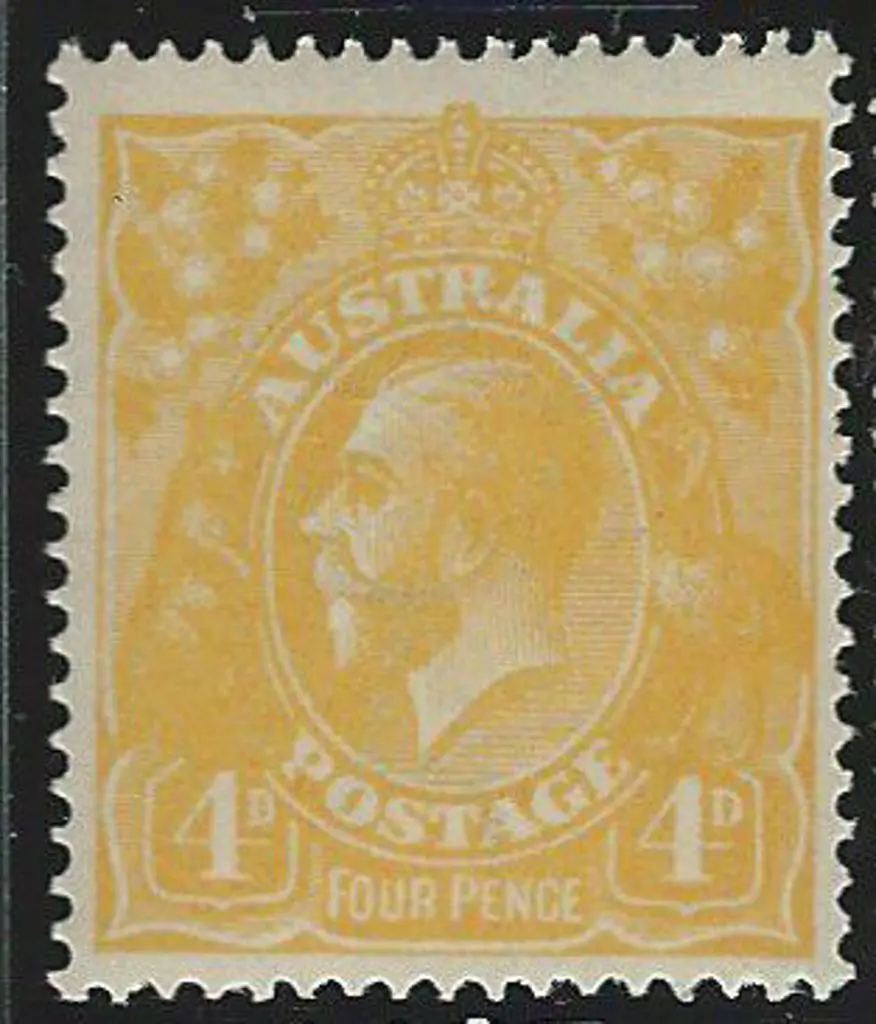 1914-20 Single wmk 4d lemon-yellow. Fine MLH with ... Image 1++