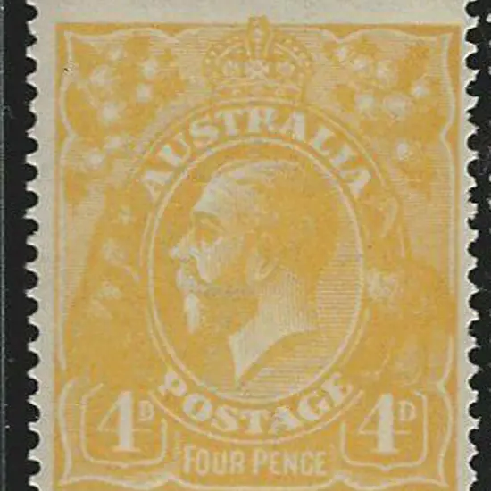 1914-20 Single wmk 4d lemon-yellow. Fine MLH with ...