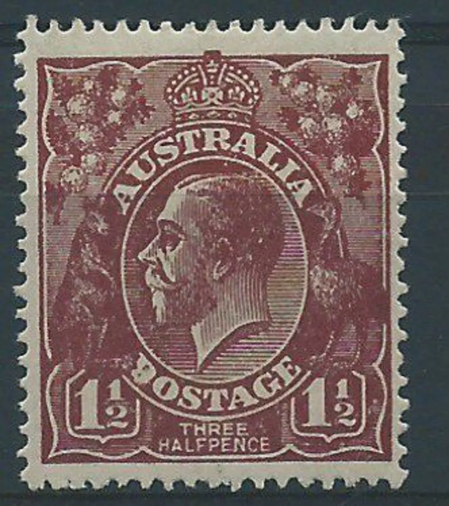 1918-20 Large Mult Perf.14 1½d purple brown with ... Image 1++