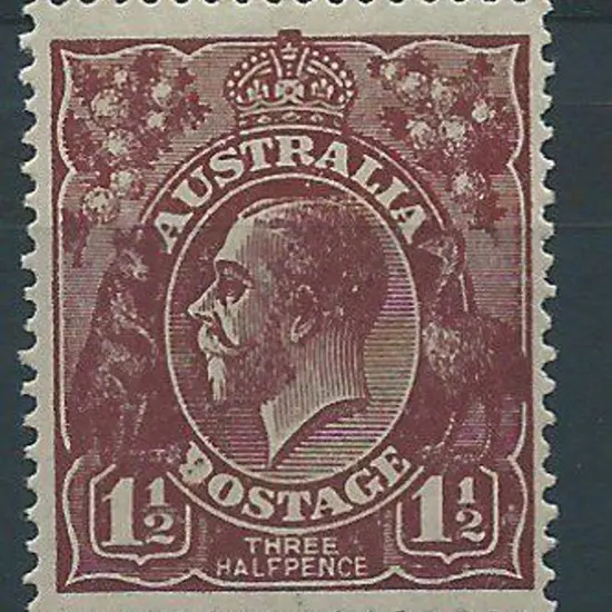 1918-20 Large Mult Perf.14 1½d purple brown with ...