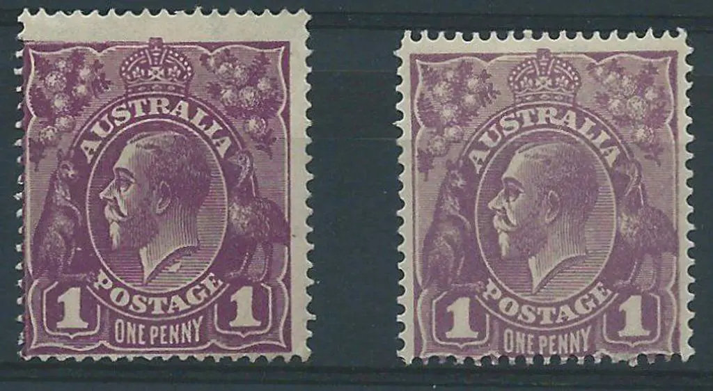 1918-23 Single wmk 1d violet with "flaw under ... Image 1++