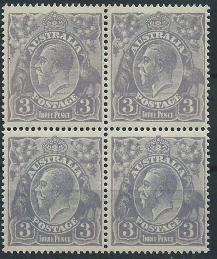 1918-23 Single wmk 3d dull ultramarine block of 4. ... Image 1++