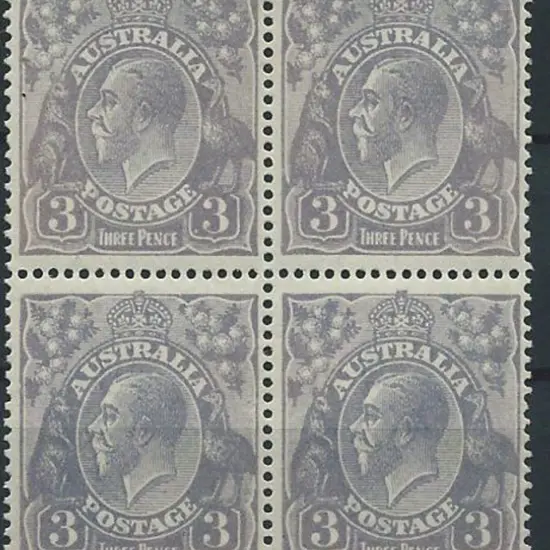 1918-23 Single wmk 3d dull ultramarine block of 4. ...