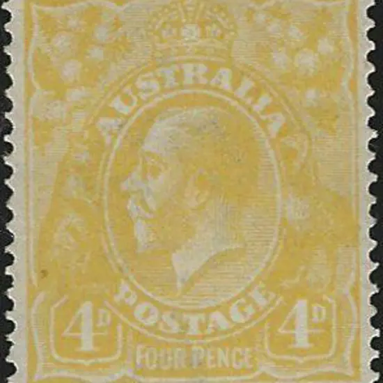 1918-23 Single wmk 4d lemon yellow. Fresh MUH & ...