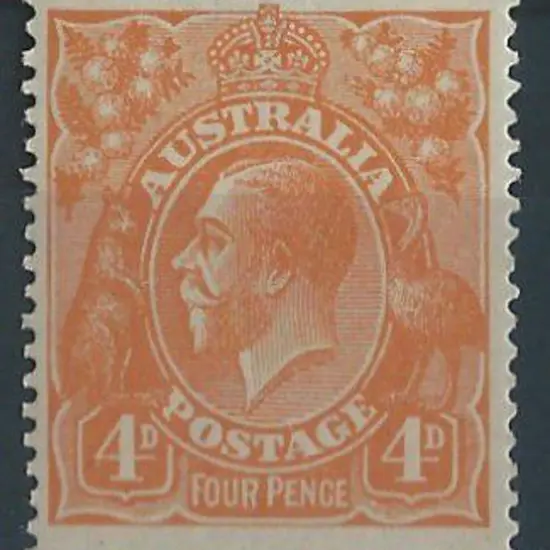 1918-23 Single wmk 4d orange with inverted wmk. ...
