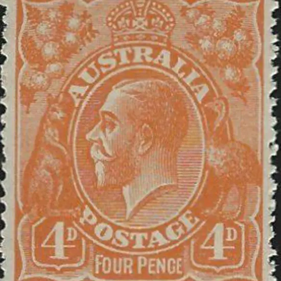 1918-23 Single wmk 4d orange with inverted wmk. ...