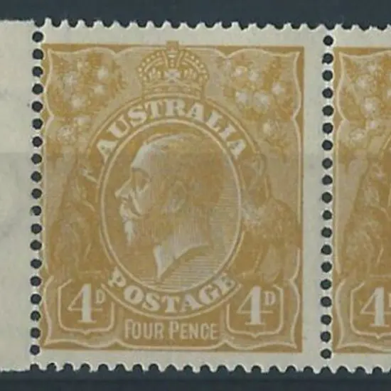 1918-23 Single wmk 4d olive horizontal marginal ...