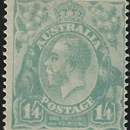 1918-23 Single wmk 1/4d greenish blue with dry ink ...