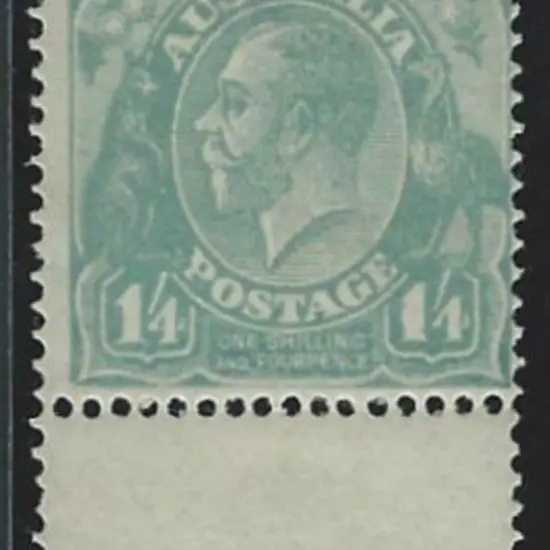 1918-23 Single wmk 1/4d greenish blue with dry ink ...