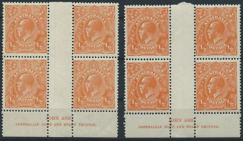 1926-30 SM wmk Perf 13½x12½ ½d orange Ash imprint ... Image 1++