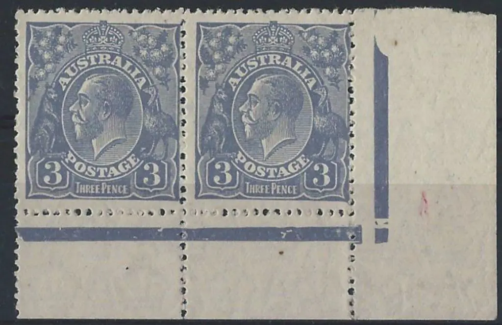 1926-30 SM wmk Perf 13½x12½ 3d blue Die Ia A-B ... Image 1++