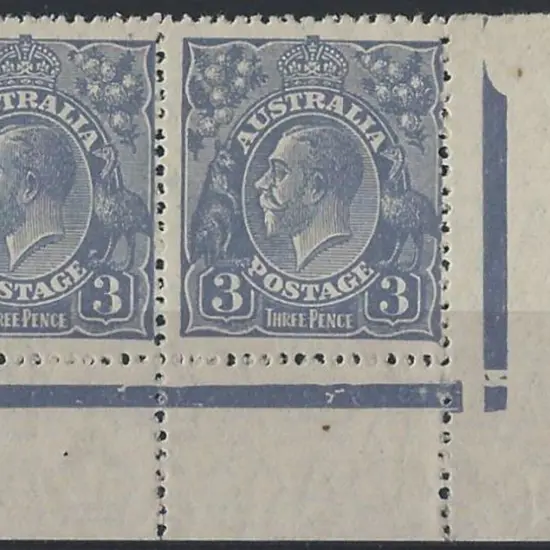 1926-30 SM wmk Perf 13½x12½ 3d blue Die Ia A-B ...