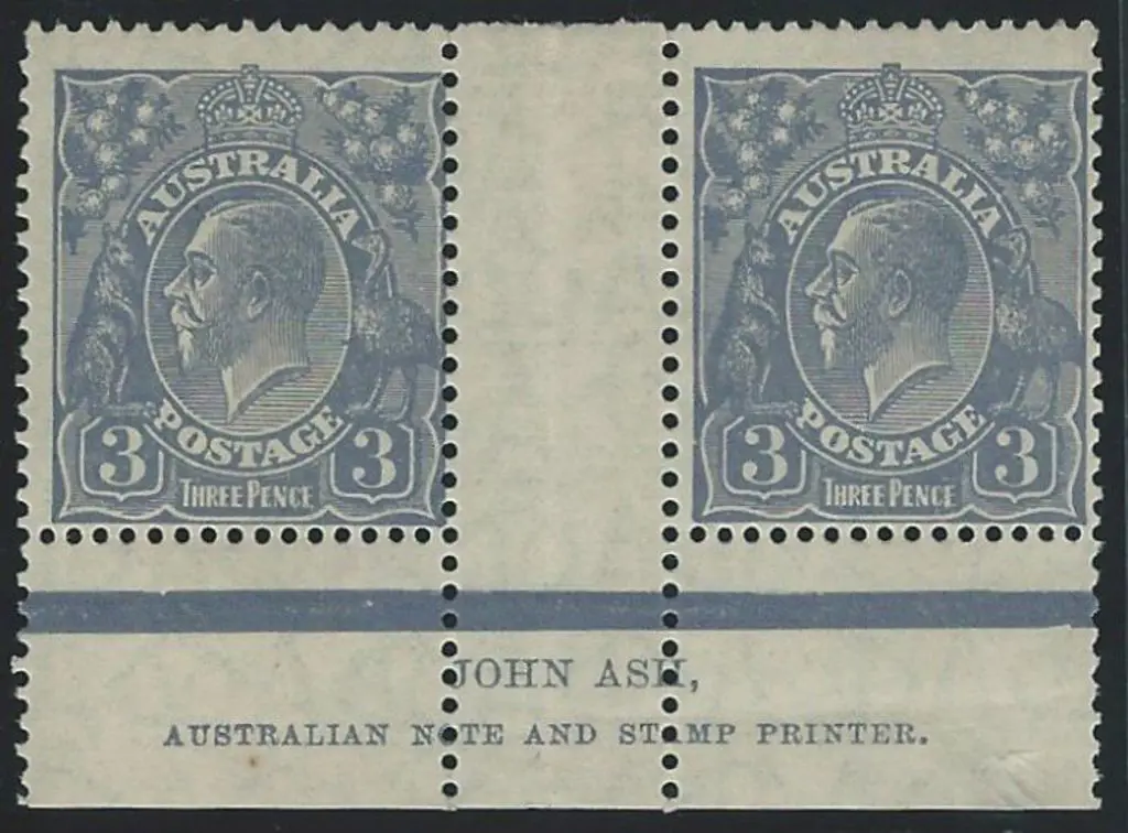 1926-30 SM wmk Perf 13½x12½ 3d blue Die Ia Ash ... Image 1++