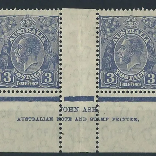1926-30 SM wmk Perf 13½x12½ 3d Blue Die II Ash ...