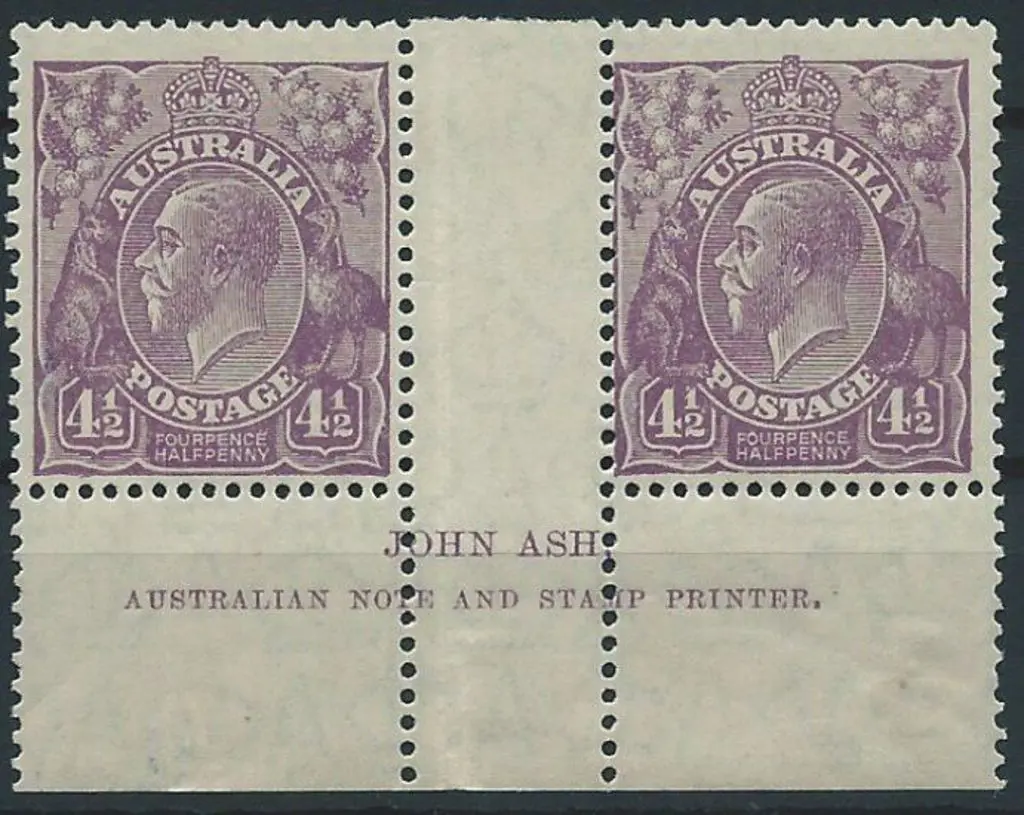 1926-30 SM wmk Perf 13½x12½ 4½d blue-violet shade ... Image 1++